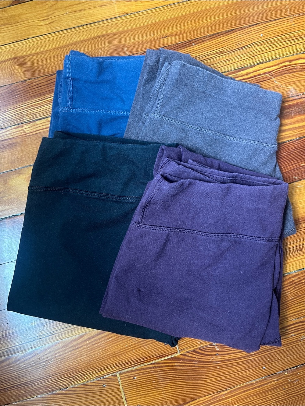 Women's High-Waist Pull-On Leggings - Black, Blue, Gray, Plum